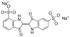 disodium 2-(1,3-dihydro-3-oxo-7-sulphonato-2H-indol-2-ylidene)-3-oxoindoline-5-sulphonate Struktur