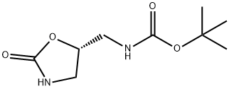 Carbamic acid, [[(5S)-2-oxo-5-oxazolidinyl]methyl]-, 1,1-dimethylethyl ester Struktur