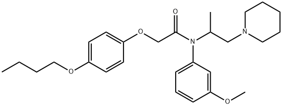 2-(4-Butoxyphenoxy)-N-(3-methoxyphenyl)-N-(1-methyl-2-piperidinoethyl)acetamide Struktur