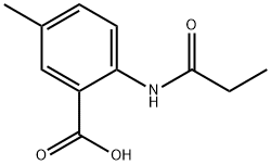 Benzoic acid, 5-methyl-2-[(1-oxopropyl)amino]- (9CI) Struktur