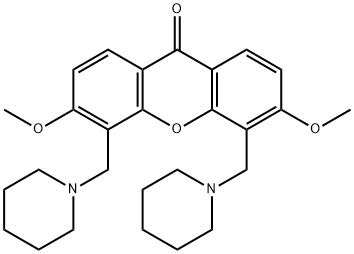 4,5-Bis(piperidinomethyl)-3,6-dimethoxy-9H-xanthen-9-one Struktur