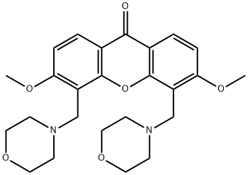 4,5-Bis(morpholinomethyl)-3,6-dimethoxy-9H-xanthen-9-one Struktur