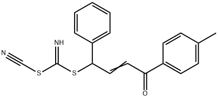 BENZYL [3-OXO-3-(4-METHYLPHENYL)PROP-1-ENYL]CYANOCARBONIMIDODITHIOATE Struktur