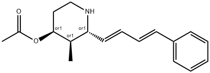 3-Methyl-2-[(1E,3E)-4-phenyl-1,3-butadienyl]-4-piperidinol=acetate Struktur