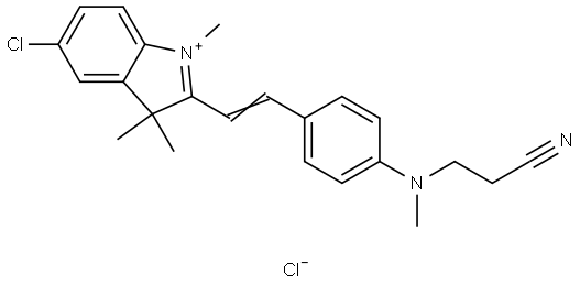 5-chloro-2-[2-[4-[(2-cyanoethyl)methylamino]phenyl]vinyl]-1,3,3-trimethyl-3H-indolium chloride Struktur