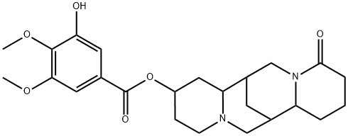 3-Hydroxy-4,5-dimethoxybenzoic acid [dodecahydro-11-oxo-7,14-methano-2H,6H-dipyrido[1,2-a:1',2'-e][1,5]diazocin-2-yl] ester Struktur