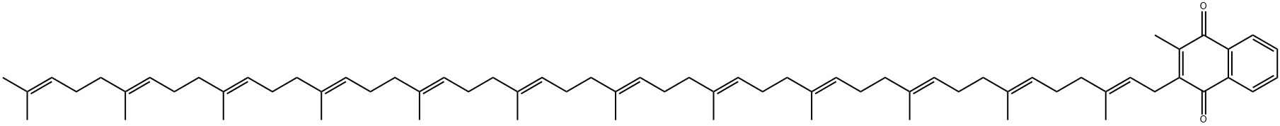 2-Methyl-3-[(2E,6E,10E,14E,18E,22E,26E,30E,34E,38E,42E)-3,7,11,15,19,23,27,31,35,39,43,47-dodecamethyl-2,6,10,14,18,22,26,30,34,38,42,46-octatetracontadodecenyl]-1,4-naphthalenedione Struktur