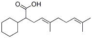 (4E)-2-cyclohexyl-5,9-dimethyl-deca-4,8-dienoic acid Struktur