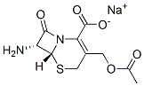 sodium (6R-trans)-3-[(acetyloxy)methyl]-7-amino-8-oxo-5-thia-1-azabicyclo[4.2.0]oct-2-ene-2-carboxylate Struktur