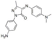 2-Pyrazolin-5-one, 1-(p-aminophenyl)-4-[[p-(dimethylamino)phenyl]imino ]-3-methyl- Struktur