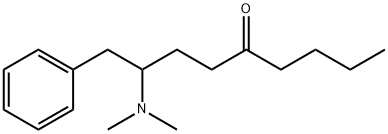 2-(Dimethylamino)-1-phenyl-5-nonanone Struktur