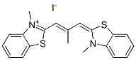 3-methyl-2-[2-methyl-3-(3-methyl-3H-benzothiazol-2-ylidene)prop-1-enyl]benzothiazolium iodide Struktur