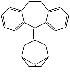 3-(10,11-Dihydro-5H-dibenzo[a,d]cyclohepten-5-ylidene)-8-methyl-8-azabicyclo[3.2.1]octane Struktur