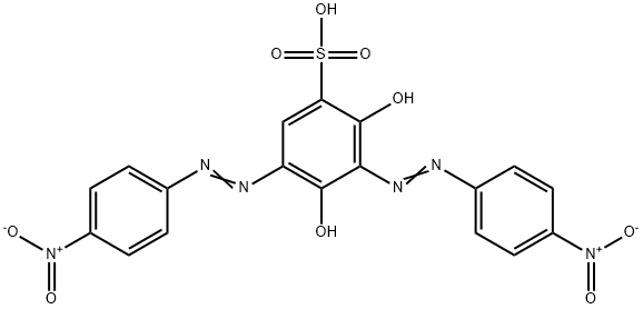 2,4-Dihydroxy-3,5-bis[(4-nitrophenyl)azo]benzenesulfonic acid Struktur