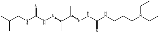 4-[3-(Diethylamino)propyl]-4'-(2-methylpropyl)[1,1'-(1,2-dimethyl-1,2-ethanediylidene)bisthiosemicarbazide] Struktur