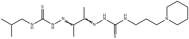 4-(2-Methylpropyl)-4'-(3-piperidinopropyl)[1,1'-(1,2-dimethyl-1,2-ethanediylidene)bisthiosemicarbazide] Struktur