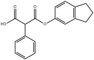 (2,3-dihydro-1H-inden-5-yl) hydrogen phenylmalonate Struktur