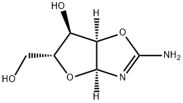 2-AMINO-ALPHA-D-RIBOFURANO[1',2':4,5]OXAZOLINE Struktur