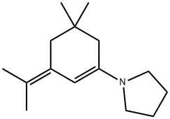 1-[5,5-Dimethyl-3-(1-methylethylidene)-1-cyclohexen-1-yl]pyrrolidine Struktur