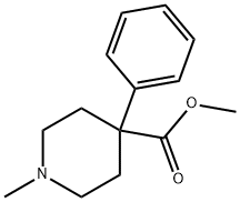 1-Methyl-4-phenyl-4-piperidinecarboxylic acid methyl ester Struktur