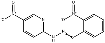 5-nitro-N-[(2-nitrophenyl)methylideneamino]pyridin-2-amine Struktur