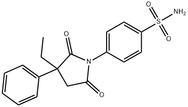 4-(3-Ethyl-2,5-dioxo-3-phenyl-1-pyrrolidinyl)benzenesulfonamide Struktur