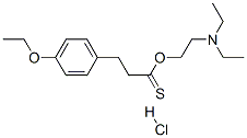 Acetic acid, (p-ethoxybenzyl)thio-, 2-(diethylamino)ethyl ester hydrochloride Struktur