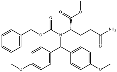 N-ALPHA CARBOBENZOXY-N-GAMMA-(4,4'-DIMETHOXY)BENZHYDRYL-L-GLUTAMINE ALPHA-METHYL ESTER Struktur