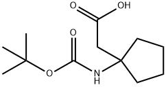 Cyclopentaneacetic acid, 1-[[(1,1-dimethylethoxy)carbonyl]amino]- (9CI) Struktur