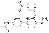 4-acetamido-N-[(Z)-1-(hydrazinecarbonyl)-2-(3-nitrophenyl)ethenyl]benz amide Struktur