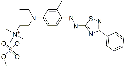 [2-[ethyl[3-methyl-4-[(3-phenyl-1,2,4-thiadiazol-5-yl)azo]phenyl]amino]ethyl]trimethylammonium methyl sulphate Struktur