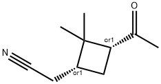 (1S,3S)-3-ACETYL-2,2-DIMETHYLCYCLOBUTANE ACETONITRILE Struktur