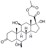 5-alpha,11-beta,17-alpha,21-tetrahydroxy-6-beta-methylpregnane-3,20-dione 21-acetate Struktur