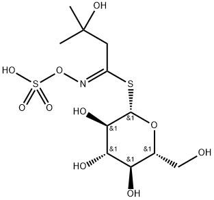 (2R,3R,4S,5R,6S)-3,4,5-trihydroxy-2-(hydroxymethyl)-6-[C-(2-hydroxy-2- methyl-propyl)-N-sulfonatooxy-carbonimidoyl]sulfanyl-oxane Struktur