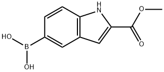 2-Methoxycarbonylindole-5-boronicacid Struktur