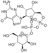 GUANOSINE DIPHOSPHATE MANNOSE, [MANNOSE-1-14C] Struktur