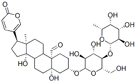 (3S,5S,10S,13R,14S,17S)-3-[(2S,3S,4S,5R,6S)-3,4-dihydroxy-6-(hydroxymethyl)-5-[(2S,3R,4S,5R,6R)-3,4,5-trihydroxy-6-methyl-oxan-2-yl]oxy-oxan-2-yl]oxy-5,14-dihydroxy-13-methyl-17-(6-oxopyran-3-yl)-2,3,4,6,7,8,9,11,12,15,16,17-dodecahydro-1H-cyclopenta[a]phenanthrene-10-carbaldehyde Struktur