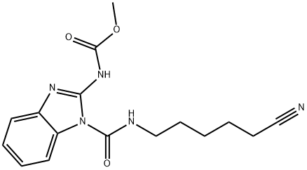 methyl [1-[[(5-cyanopentyl)amino]carbonyl]-1H-benzimidazol-2-yl]carbamate Struktur