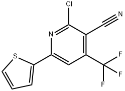 2-CHLORO-6-(2-THIENYL)-4-(TRIFLUOROMETHYL)NICOTINONITRILE Struktur