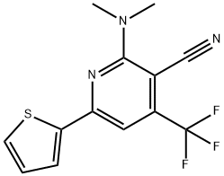 2-(DIMETHYLAMINO)-6-(2-THIENYL)-4-(TRIFLUOROMETHYL)NICOTINONITRILE Struktur