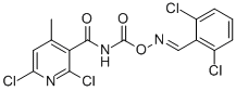 (2,6-DICHLORO-4-METHYLPYRIDIN-3-YL)([(([(2,6-DICHLOROPHENYL)METHYLENE]AMINO)OXY)CARBONYL]AMINO)METHANONE Struktur