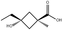 Cyclobutanecarboxylic acid, 3-ethyl-3-hydroxy-1-methyl-, cis- (9CI) Struktur