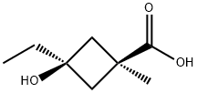 Cyclobutanecarboxylic acid, 3-ethyl-3-hydroxy-1-methyl-, trans- (9CI) Struktur