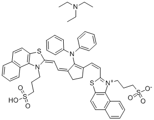 4,5,4',5'-DIBENZOTHIATRICARBOCYANINE HYDROXIDE, ANHYDRO-11-DIPHENYLAMINO-10,12-ETHYLENE-3,3'-BIS(3-SULFOPROPYL)-, SALT WITH TRIETHYLAMINE Struktur