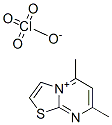 2,4-dimethyl-7-thia-5-aza-1-azoniabicyclo[4.3.0]nona-1,3,5,8-tetraene perchlorate Struktur