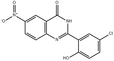 2-(5-Chloro-2-hydroxyphenyl)-6-nitro-4(1H)-quinazolinone Struktur