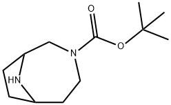 3,9-Diazabicyclo[4.2.1]nonane-3-carboxylic acid, 1,1-dimethylethyl ester Struktur