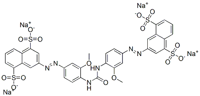 tetrasodium 3,3'-[carbonylbis[imino(3-methoxy-4,1-phenylene)azo]]bisnaphthalene-1,5-disulphonate Struktur