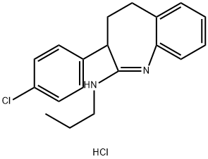 4-(4-chlorophenyl)-N-propyl-2-azabicyclo[5.4.0]undeca-2,7,9,11-tetraen-3-amine hydrochloride Struktur