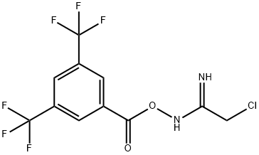 N'-([3,5-BIS(TRIFLUOROMETHYL)BENZOYL]OXY)-2-CHLOROETHANIMIDAMIDE Struktur